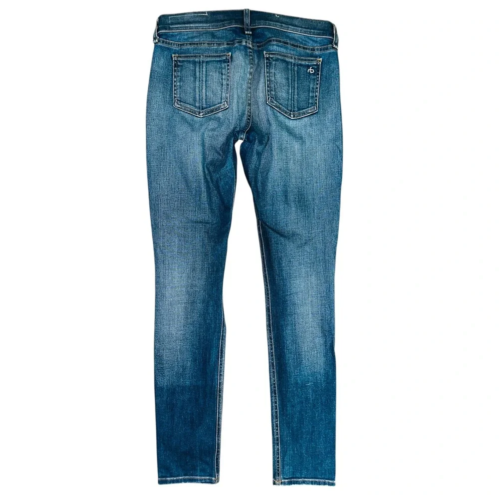 WB3 Rag & Bone Skinny Jeans Carmine Blue Distressed Denim‎ 27 Womens